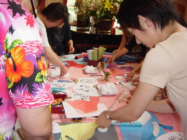 うちわ作りの会-フレンチレストランにて-